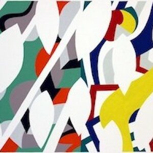 Otte Mark. Abstrakte Komposition. 1990. Acryl auf Leinwand über Holz. 59,5 x 79,5cm