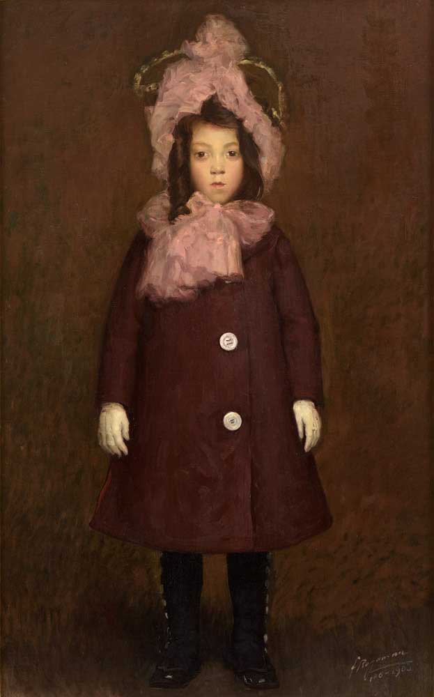 Francois Maurice Roganeau . Portrait de jeune fille . 1903 . Öl /Leinwand . 116 x 73 cm