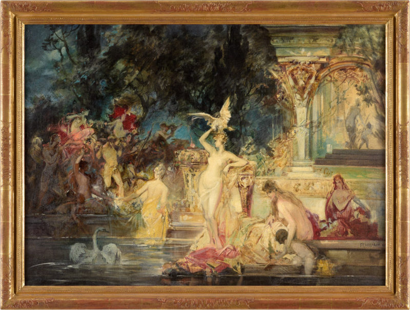 Friedrich Ernst Wolfrom . Festivitäten der Antike . 1898 . Öl /Leinwand . 66 x 90 cm