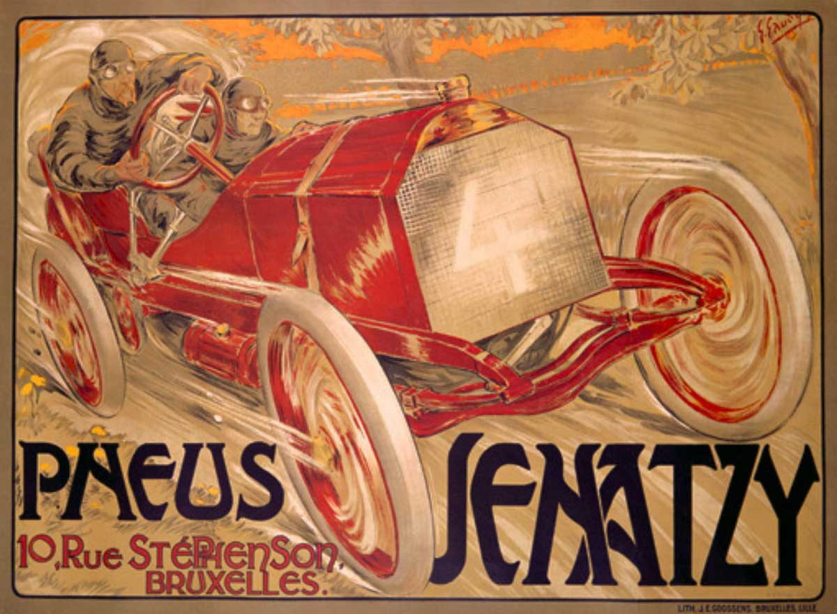 Camille Jenatzy gewinnt den Gordon Bennett Cup 1903 in seinem Mercedes