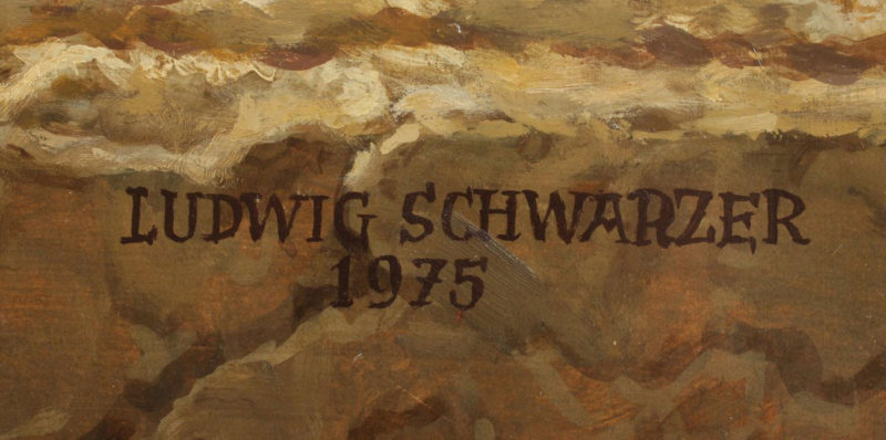 Ludwig Schwarzer . Metamorphose . 1975 . Öl /Platte . 118 x 94 cm