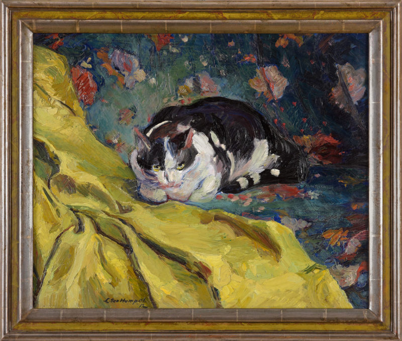 Ludwig ten Hompel . Katze . 1912 . Öl /Leinwand . 59 x 72 cm