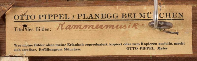 Otto Pippel . Kammermusik . Öl /Holz . 25,5 x 30,5 cm