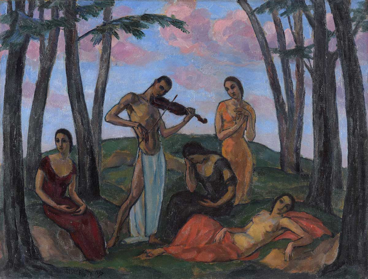 Rudolf Neugebauer . Eine betörende Musik . 1917 . Öl /Leinwand . 65 x 86 cm