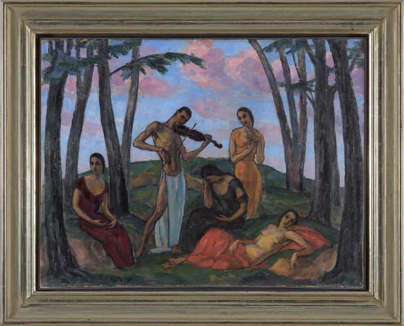 Rudolf Neugebauer . Eine betörende Musik . 1917 . Öl /Leinwand . 65 x 86 cm