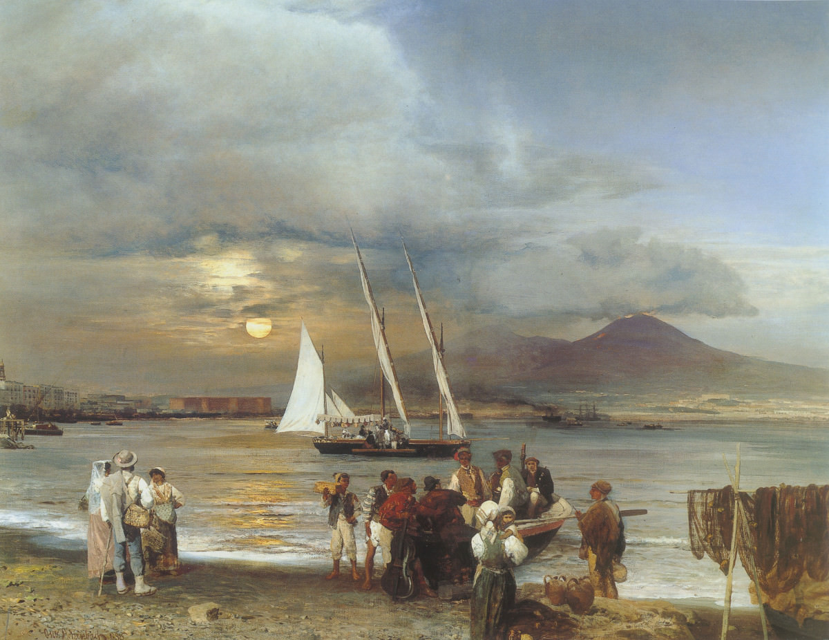 Oswald Achenbach. Fischer in der Bucht von Neapel