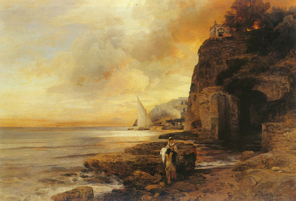 Oswald Achenbach. Italienische Bucht. 1870