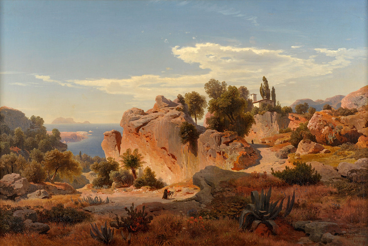 Albert Flamm . Capri . 1849 . Öl /Leinwand . 70 x 105 cm
