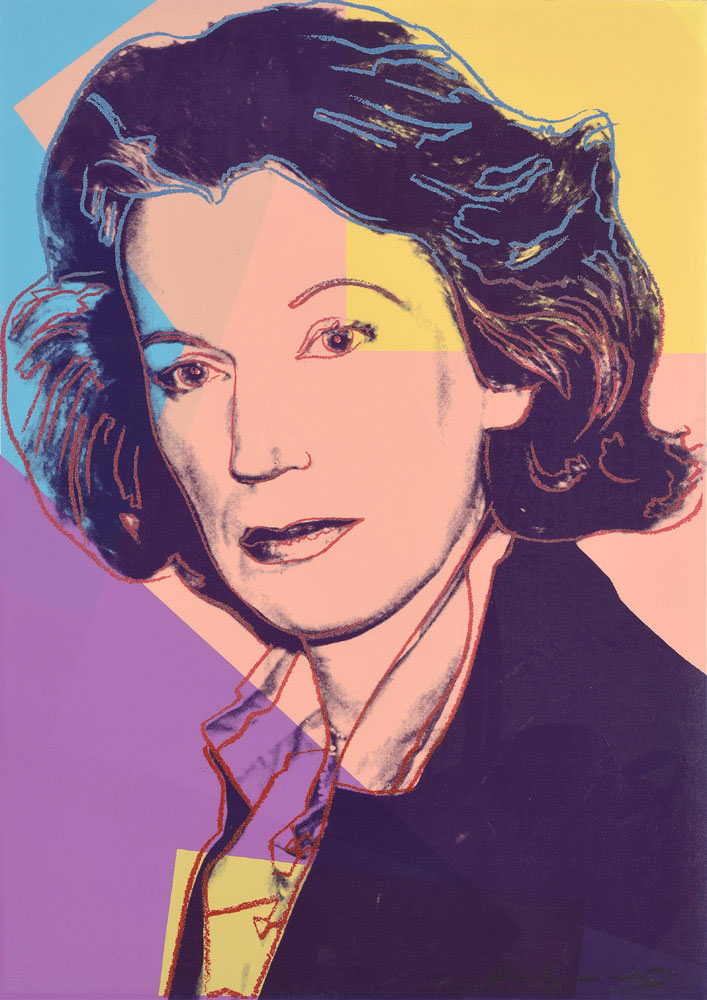 Andy Warhol . Mildred Scheel . Siebdruck mit Diamantstaub . 77,5 x 55 cm