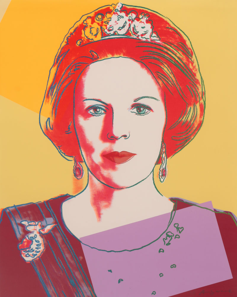 Andy Warhol . Queen Beatrix of the Netherlands . Siebdruck mit Diamantstaub auf Lenox Museum Board . 100 x 80 cm