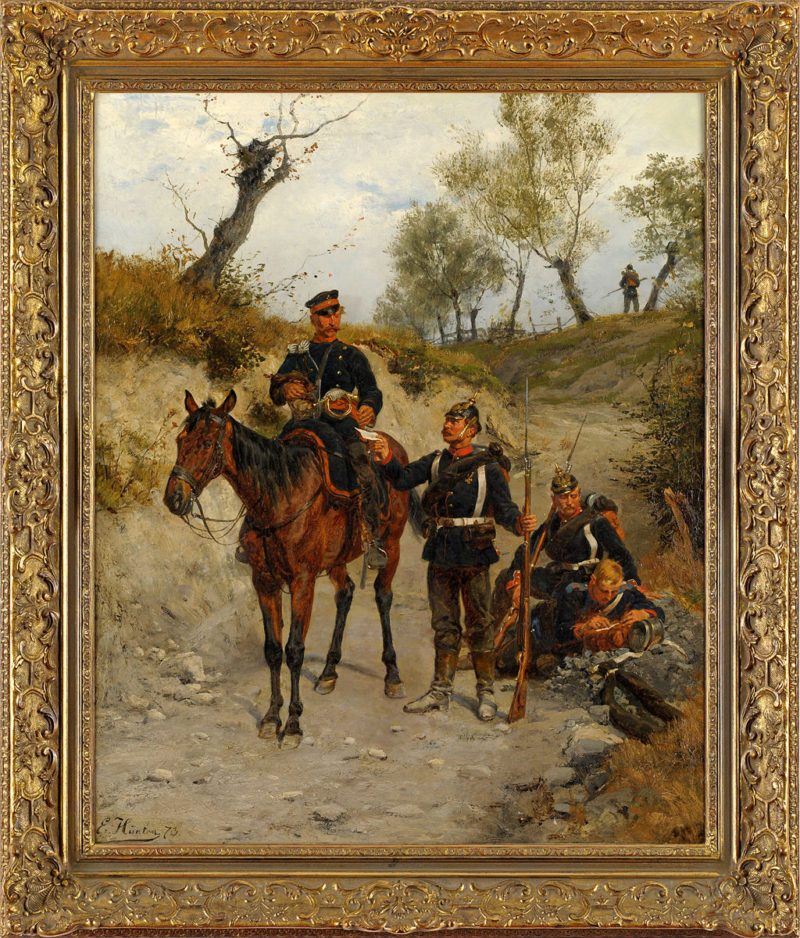 Emil Hünten . Feldpost . Öl /Leinwand . 79 x 64 cm