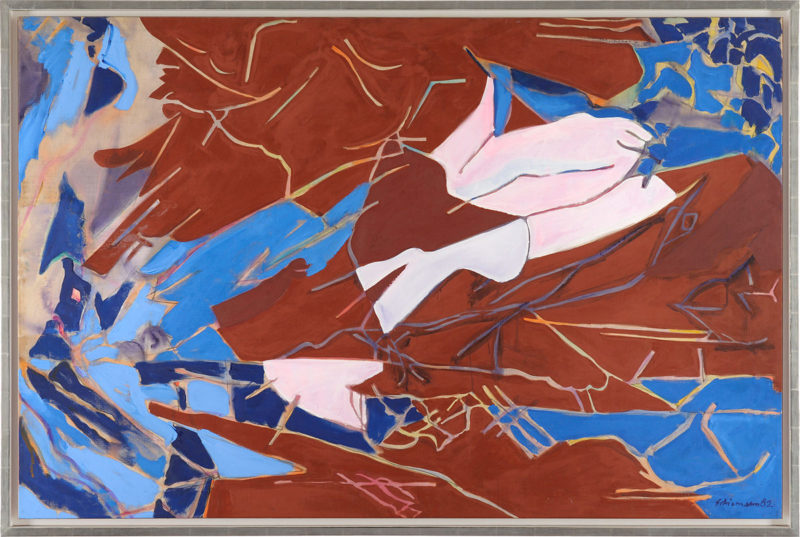 Friedrich Schiemann . Abstrakte Komposition . Öl /Leinwand . 150 x 99 cm