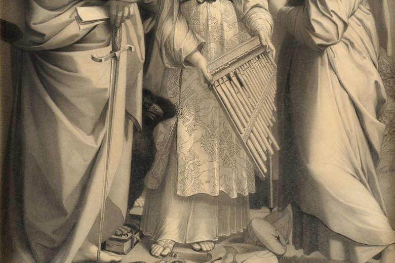Josef Kohlschein . Die Heilige Cäcilie nach Raffael . 1880 . Bleistift auf Papier . 72 x 48 cm