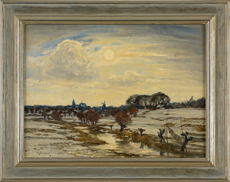 Max Clarenbach . Winter am Niederrhein . Öl /Leinwand . 60 x 80 cm