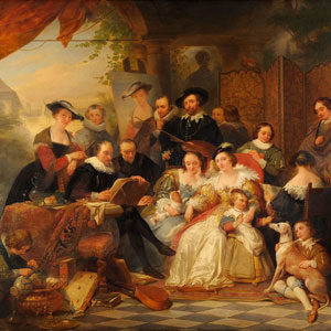 Nicaise de Keyser . Rubens im Kreis seiner Mäzene und Familie . 1842 . Öl /Holz . 85 x 109 cm
