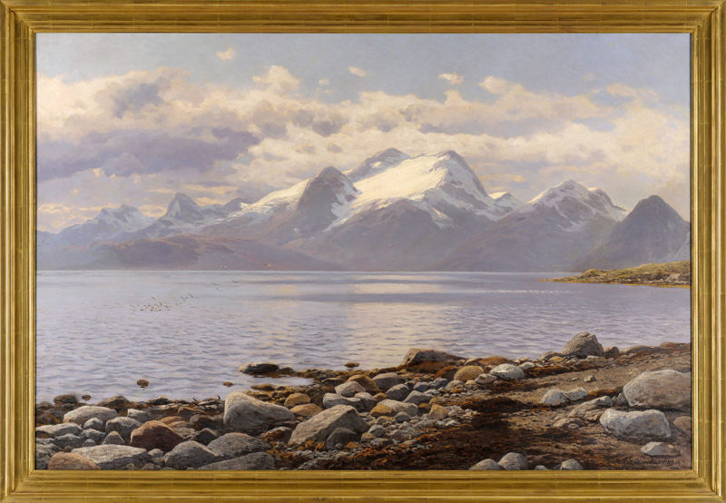 Themistokles von Eckenbrecher . Fjordlandschaft in Norwegen . 1914 . Öl /Leinwand . 102 x 150 cm