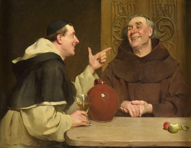Victor Marais-Milton. Ein gutes Glas Wein. Öl / Leinwand. 62 x 78cm