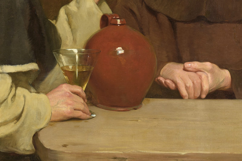 Victor Marais-Milton. Ein gutes Glas Wein. Öl / Leinwand. 62 x 78cm