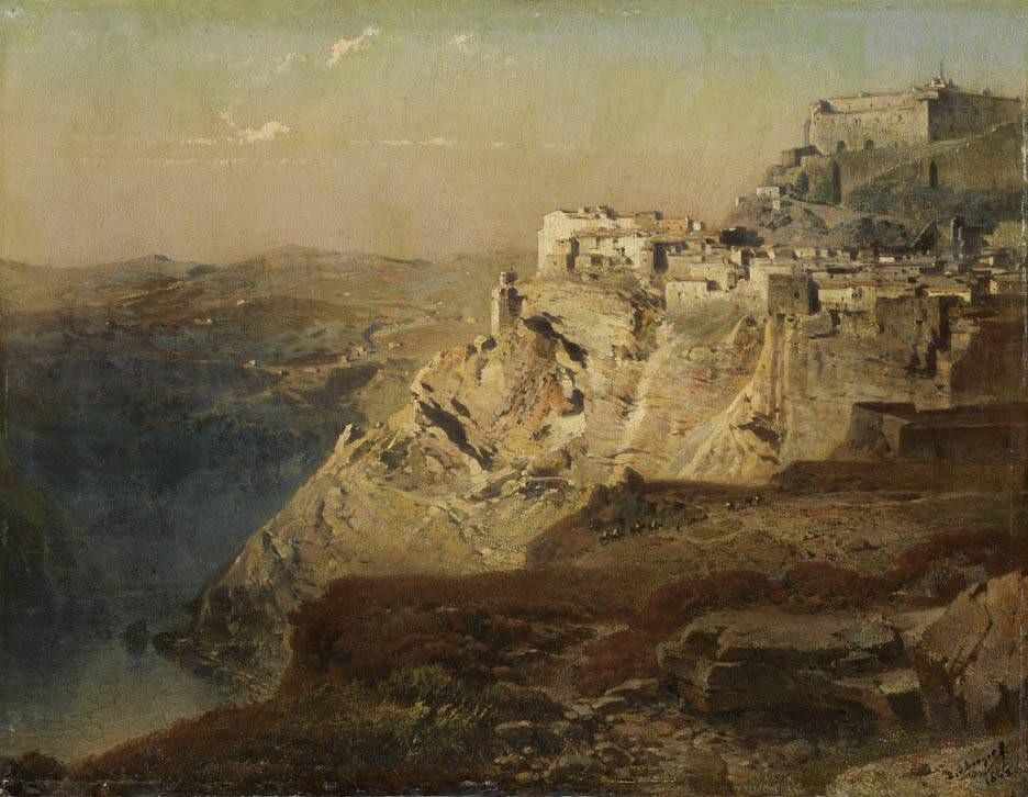 Fritz Bamberger. Ansicht von Toledo. 1862. 25,5 x 33cm