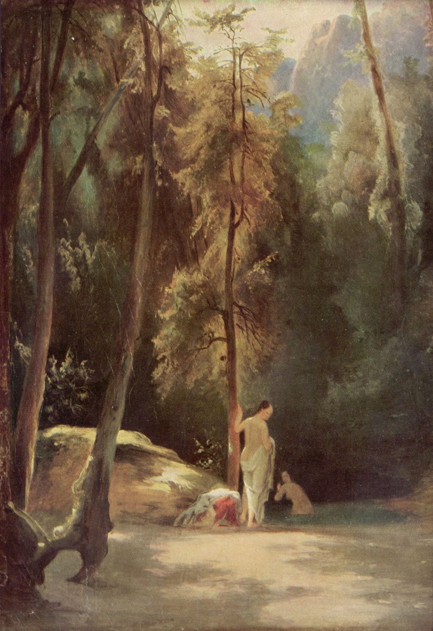 Carl Blechen. Badende im Park von Terni. 1829. Öl / Leinwand