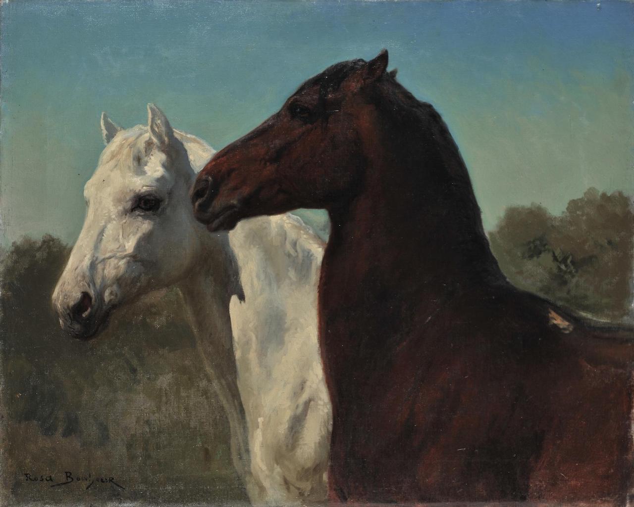 Rosa Bonheur. Zwei Pferde. 1889. Öl / Leinwand. 64 x 80cm