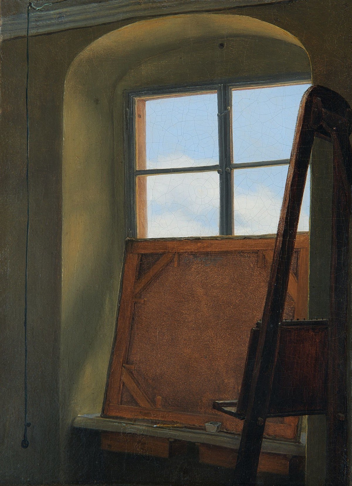 Carl Gustav Carus. Das Atelierfenster. 1823/24. Öl / Leinwand. 29 x 23cm