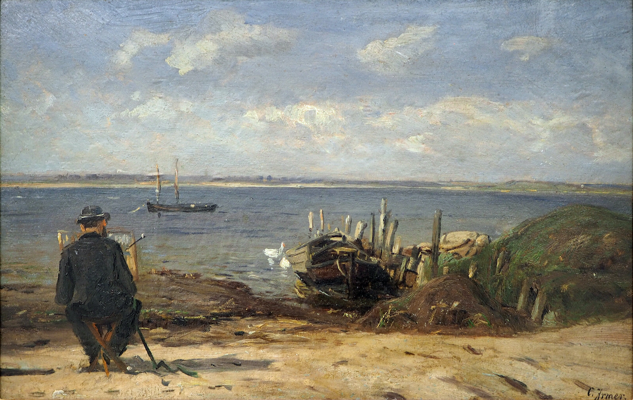 Carl Irmer. Maler am Ostseestrand. 1885. Öl/Holz.