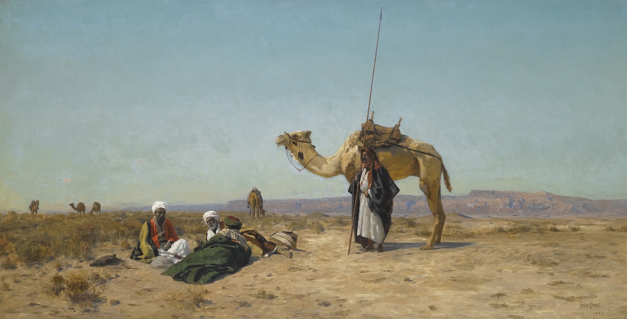Eugen Bracht. Rast in der syrischen Wüste. 1883. Öl / Leinwand. 65 x 125cm
