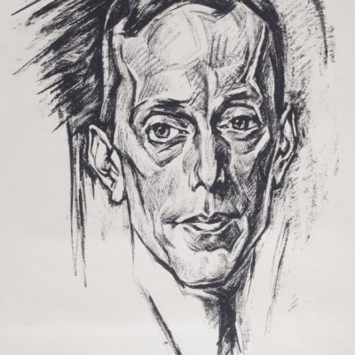 Heinrich Nauen. Portrait von Walter Kaesbach. vor 1941. Lithographie. 44,6 x 34,8cm