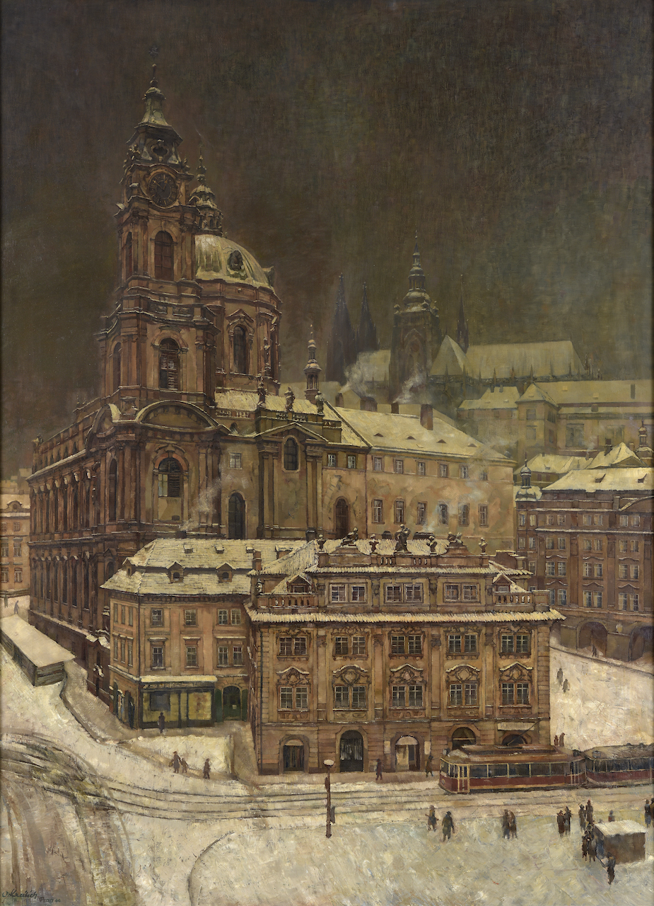 Oskar Kreibich. St. Nikolaus-Kirche in Prag. vor 1984. Öl / Leinwand. 200 x 150cm