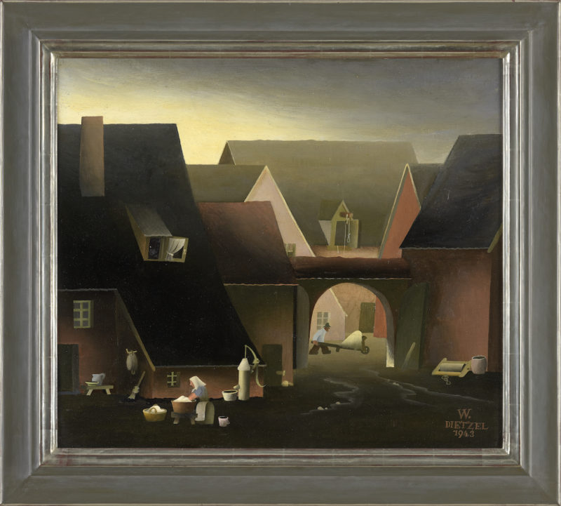 Wilhelm Dietzel. Niederrhein. 1943. Öl / Holz. 60 x 70cm
