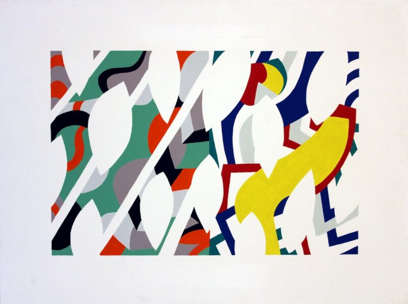 Otte Mark. Abstrakte Komposition. 1990. Acryl auf Leinwand über Holz. 59,5 x 79,5cm