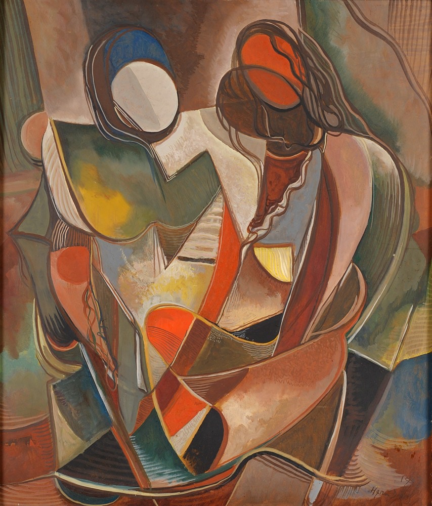 Herm Dienz. Paar. 1948. Öl / Platte. 70 x 60cm