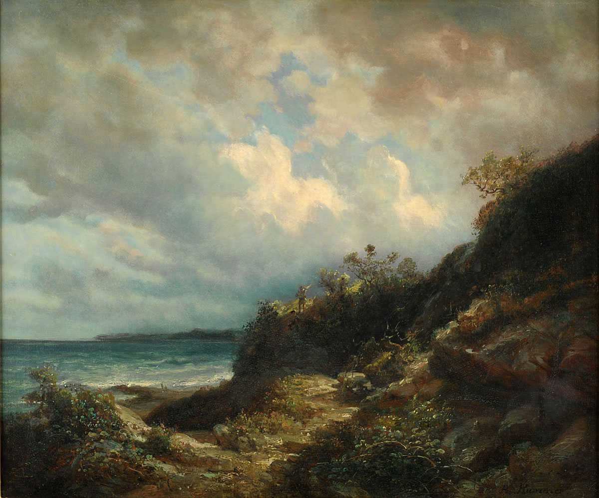 Robert Kummer. Küstenlandschaft. vor 1889. Öl / Leinwand. 55 x 66cm