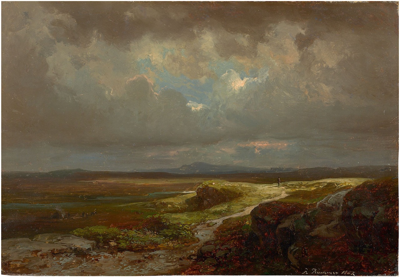 Robert Kummer. Weite Landschaft. 1852. 22,2 x 32,2cm