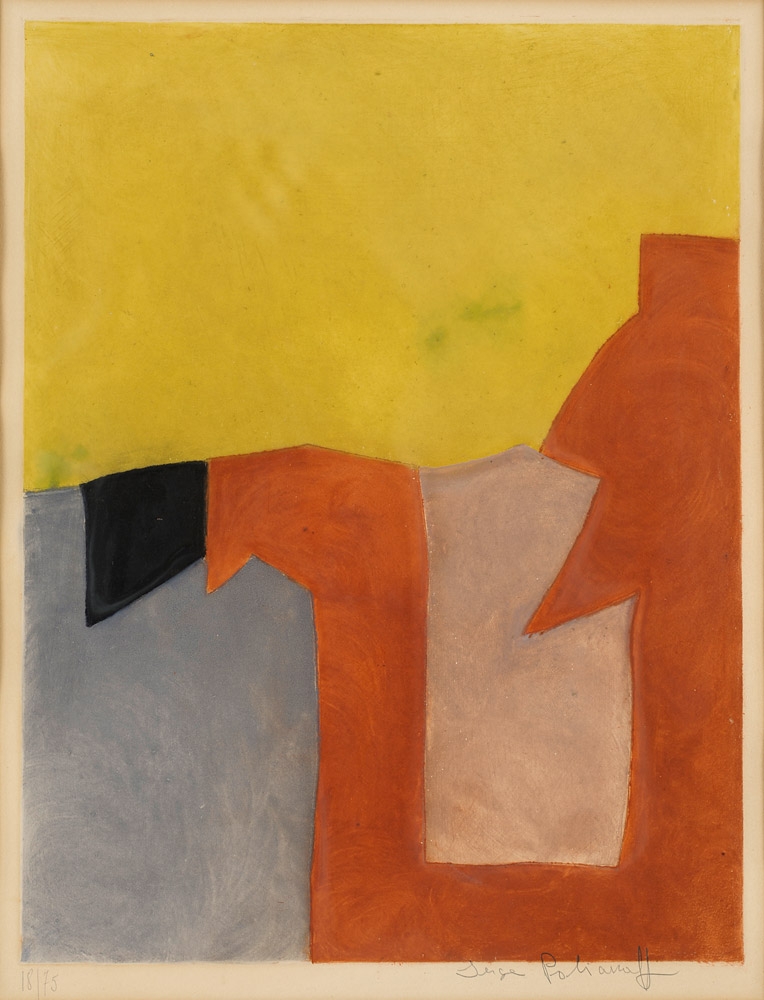 Serge Poliakoff. Composition en couleur. vor 1969. Farbradierung. 70 x 52cm