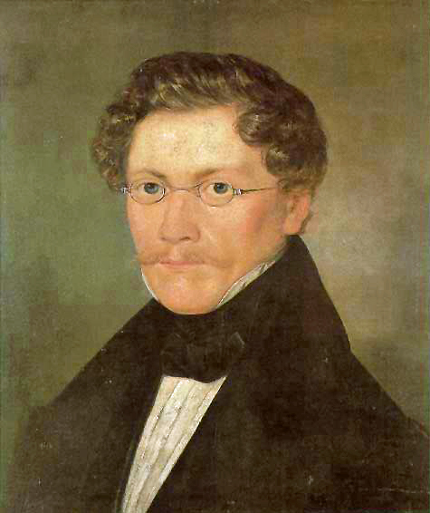 Carl Spitzweg. Selbstportrait. um 1842. Öl / Leinwand. 45 x 42cm