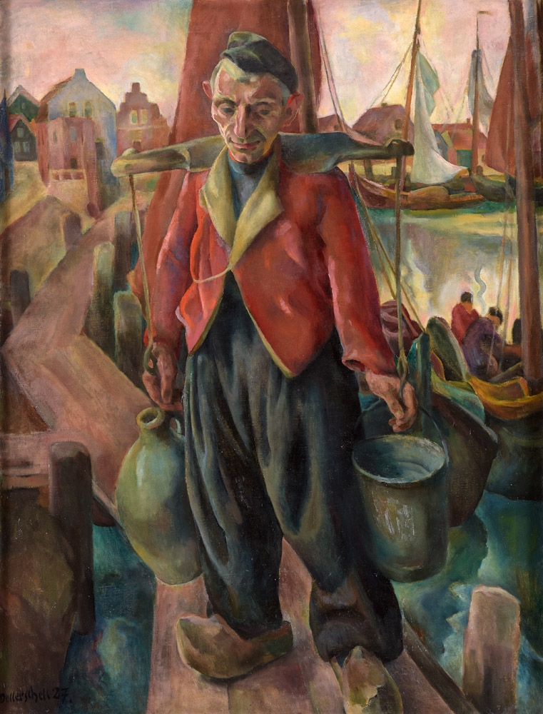 Eduard Dollerschell. Der Wasserträger. 1927. Öl / Leinwand. 98 x 74cm