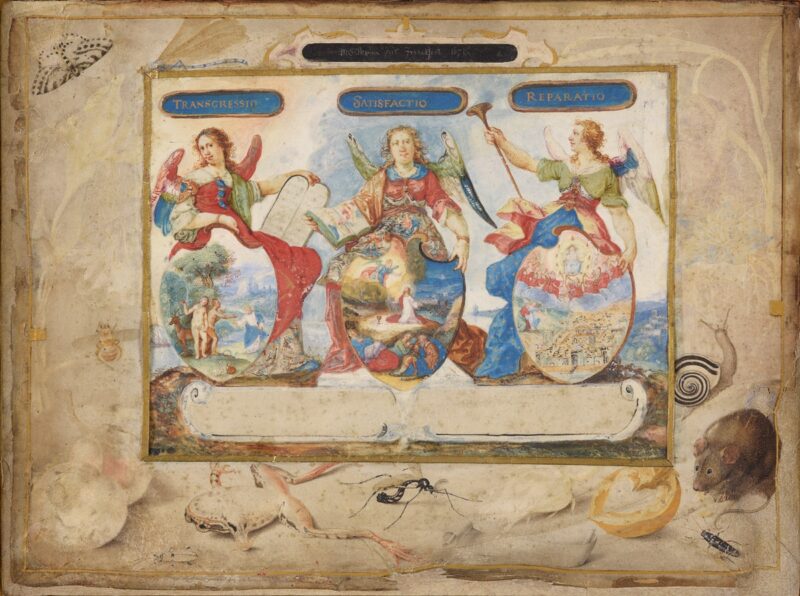 Maria Sybilla Merian. Transgressio, Satisfactio, Reperatio. 1671. Aquarell auf Pergament. 18,5 x 24,5cm