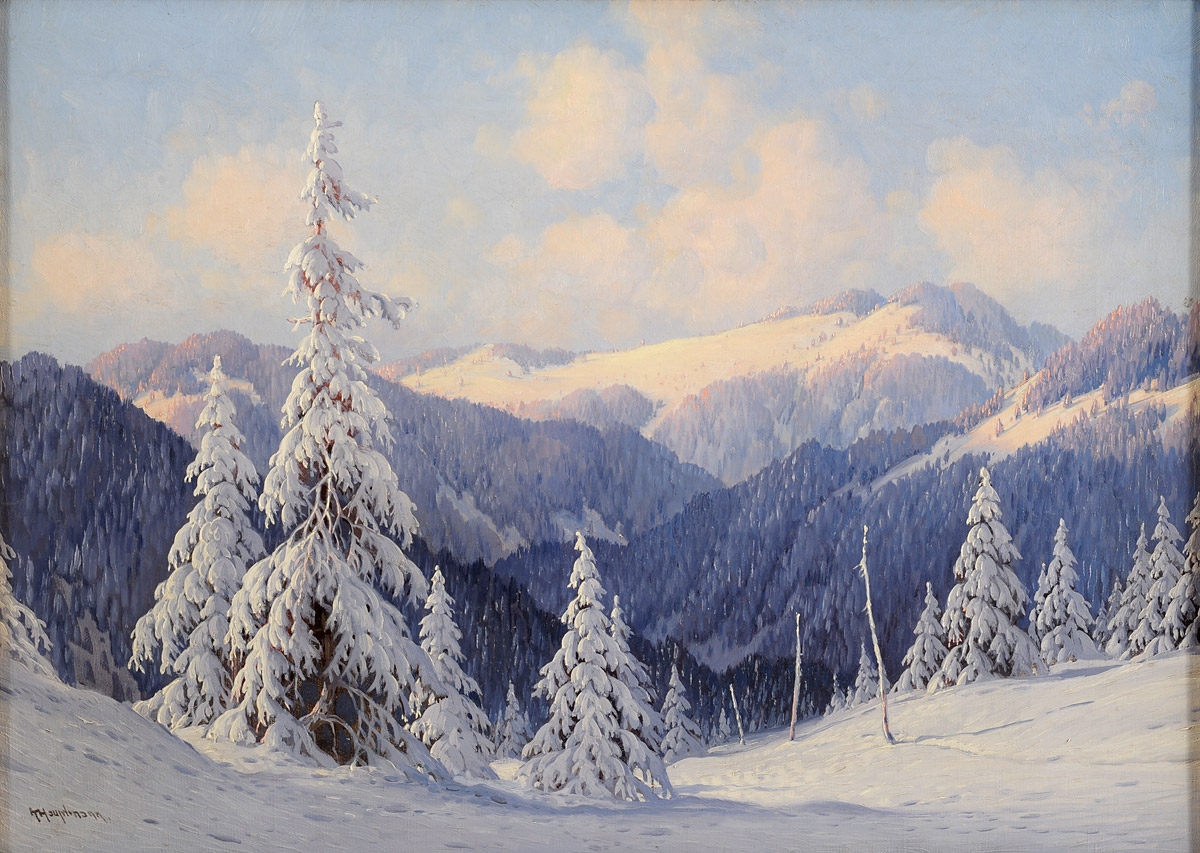 Karl Hauptmann. Winter im Schwarzwald. vor 1947. Öl /Leinwand. 50 x 70cm