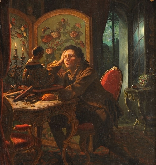 Wilhelm Camphausen. Der Schauspieler Ernst von Possart in der Rolle des Narziß. 1884. Öl / Leinwand. 85 x 70cm