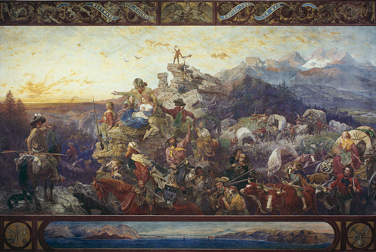Emanuel Leutze. Der Weg des Imperiums führt nach Westen. 1861. Wandmalerei.