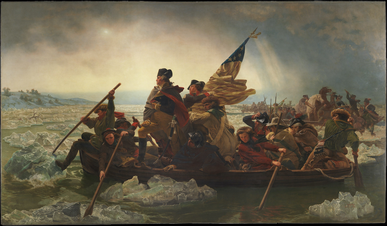 Emanuel Leutze. George Washington überquert den Fluss Delaware. 1851. Öl / Leinwand.