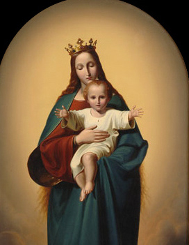 Ernst Deger. Maria als Himmelskönigin. 1836. Öl / Leinwand. 107 x 56cm