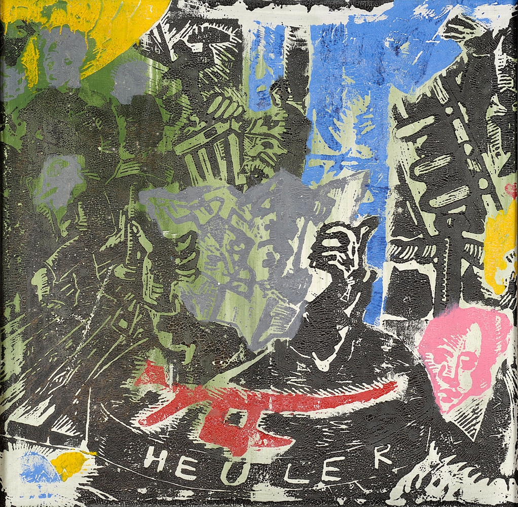 Jörg Immendorff. Heuler. 1984. Acryl, Dispersion und Linolschnitt. 120 x 120cm