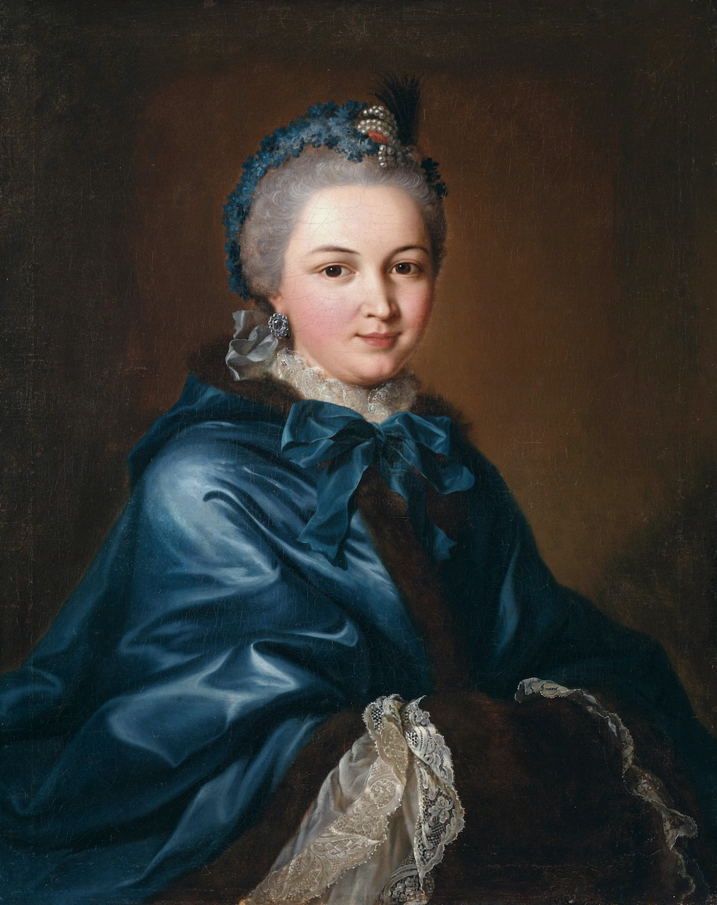 Johann Heinrich Tischbein d.Ä. Wilhelmine Caroline Amalie Tischbein - Die blaue Frau. um 1777-80. Öl / Leinwand. 77 x 61cm