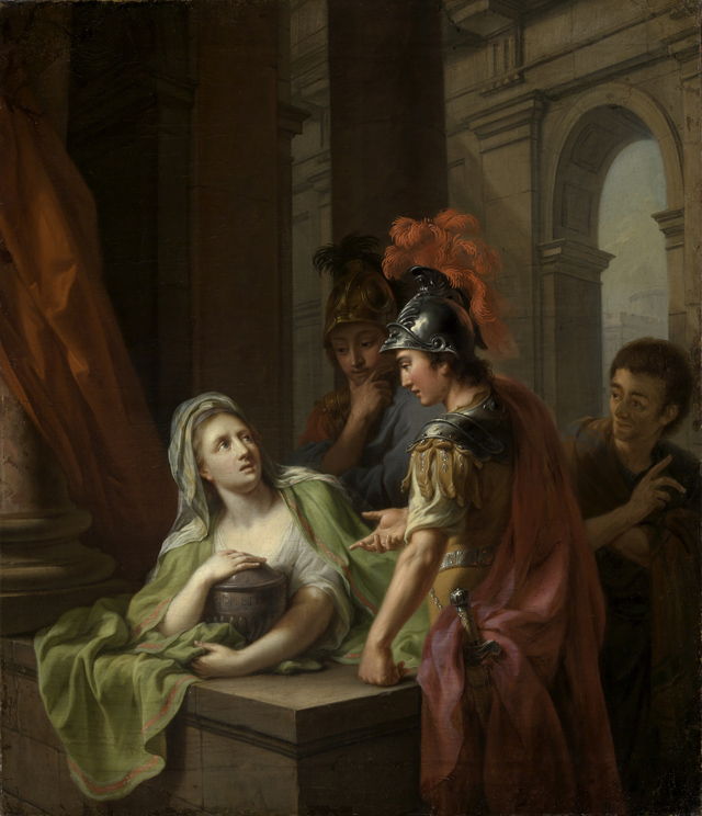 Johann Heinrich Tischbein d.Ä. Elektra erkennt ihren Bruder Orts am Grabe Agamemnon. 1776. 70 x 60cm