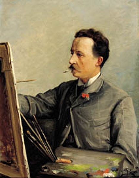 Sigvard Hansen. Portrait von Peder Mørk Mønsted. 1895. Öl / Leinwand. 35 x 27cm