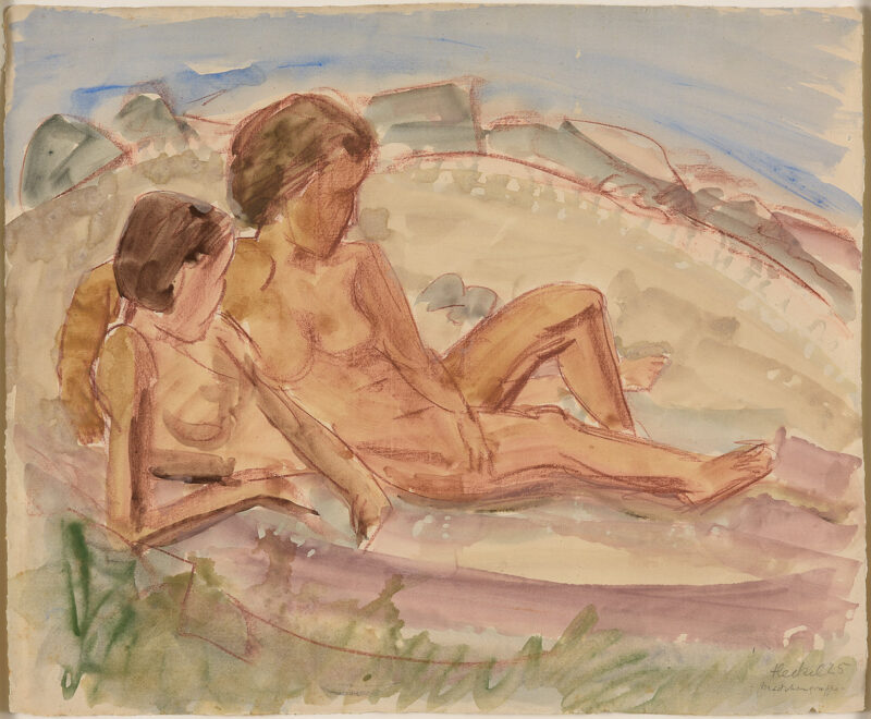 Erich Heckel. Mädchengruppe. 1925. Aquarell über Rötelstift. 51,5 x 62,5cm