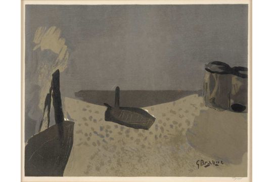Georges Braque. Boote am Strand. Farblithografie. 28,5 x 36cm